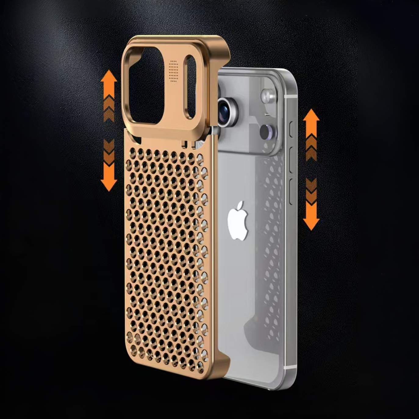 NexTECH® | Rahmenlose, belüftete Schutzhülle aus Aluminiumlegierung für iPhone