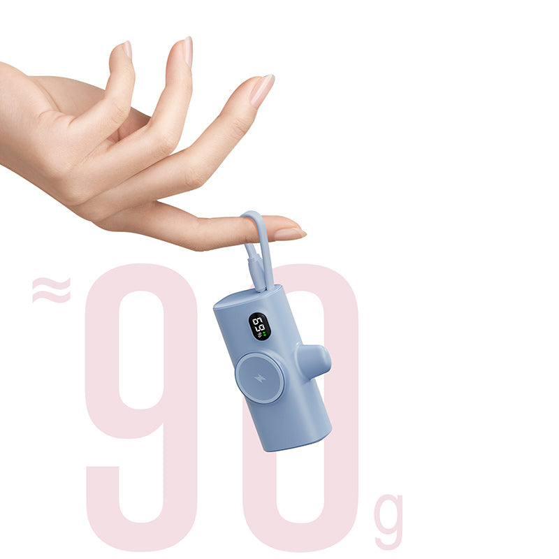 NexTECH® | Mini Capsule Power Bank med Trådløs Ur Oplader