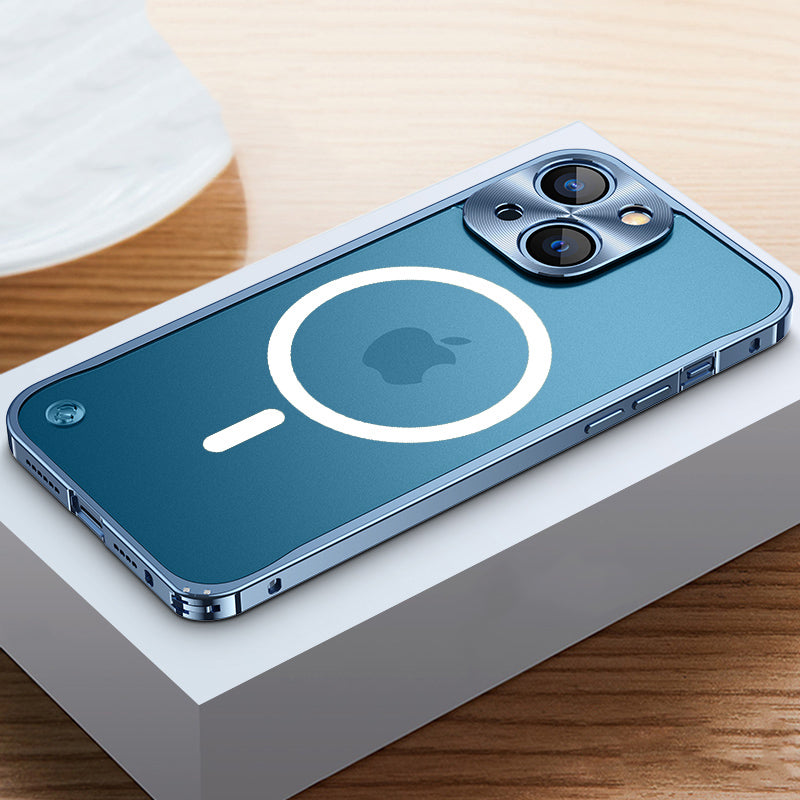 NexTECH® | Metal Frame MagSafe Matte Case with Lens Cover for iPhone