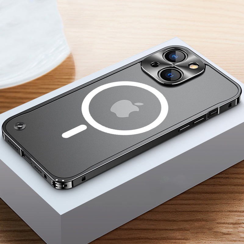 NexTECH® | Metal Frame MagSafe Matte Case with Lens Cover for iPhone
