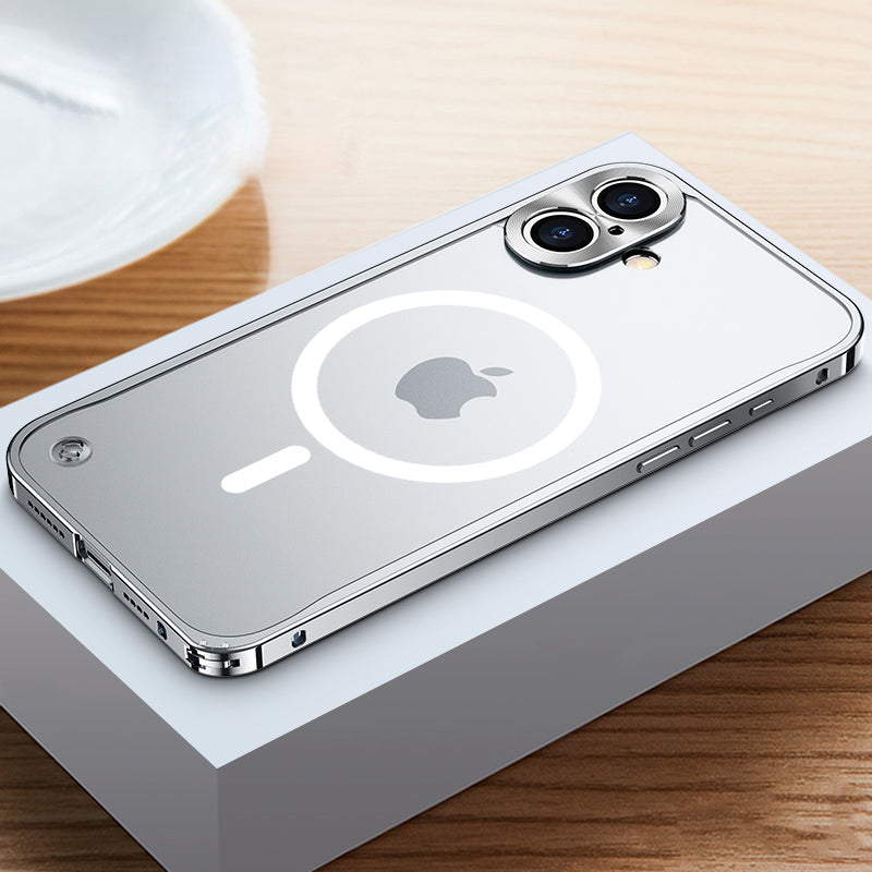 NexTECH® | Metal Frame MagSafe Matte Case with Lens Cover for iPhone