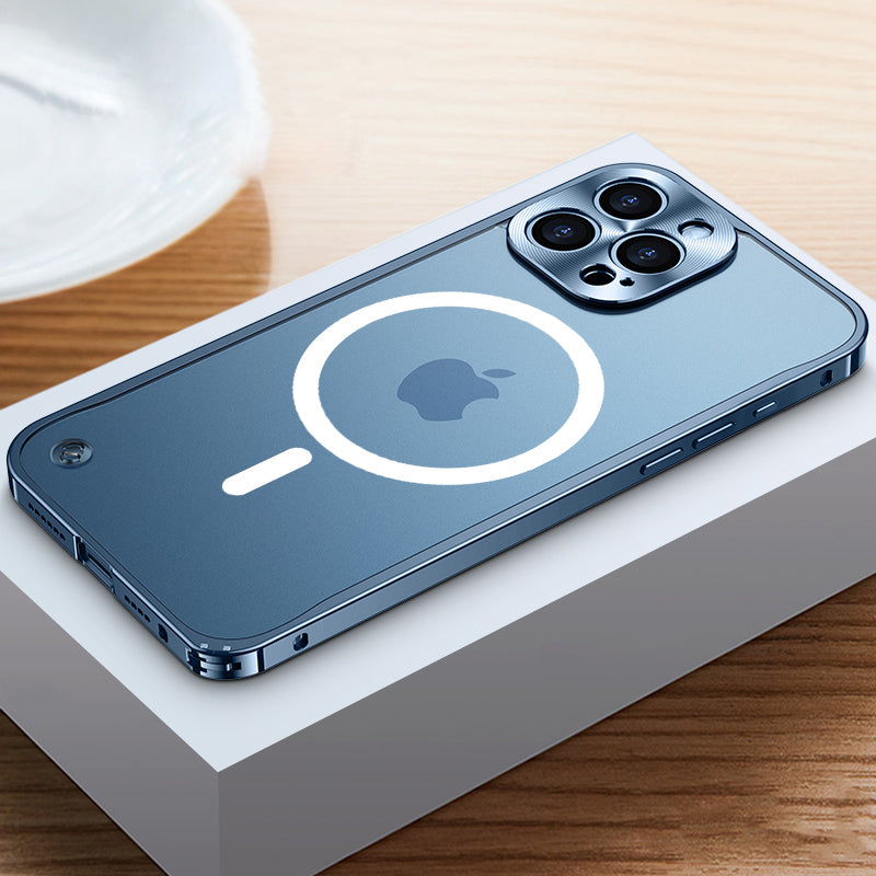 NexTECH® | Metal Frame MagSafe Matte Case with Lens Cover for iPhone