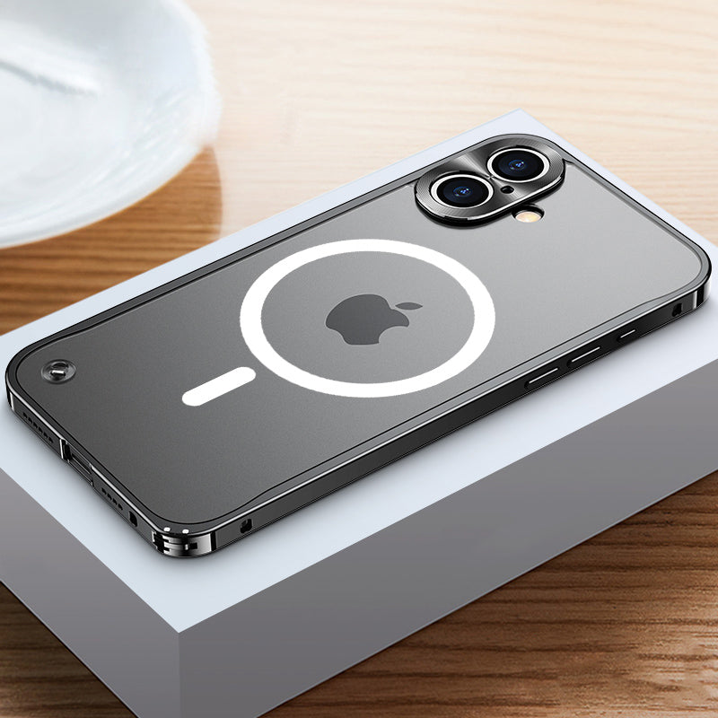 NexTECH® | Metal Frame MagSafe Matte Case with Lens Cover for iPhone