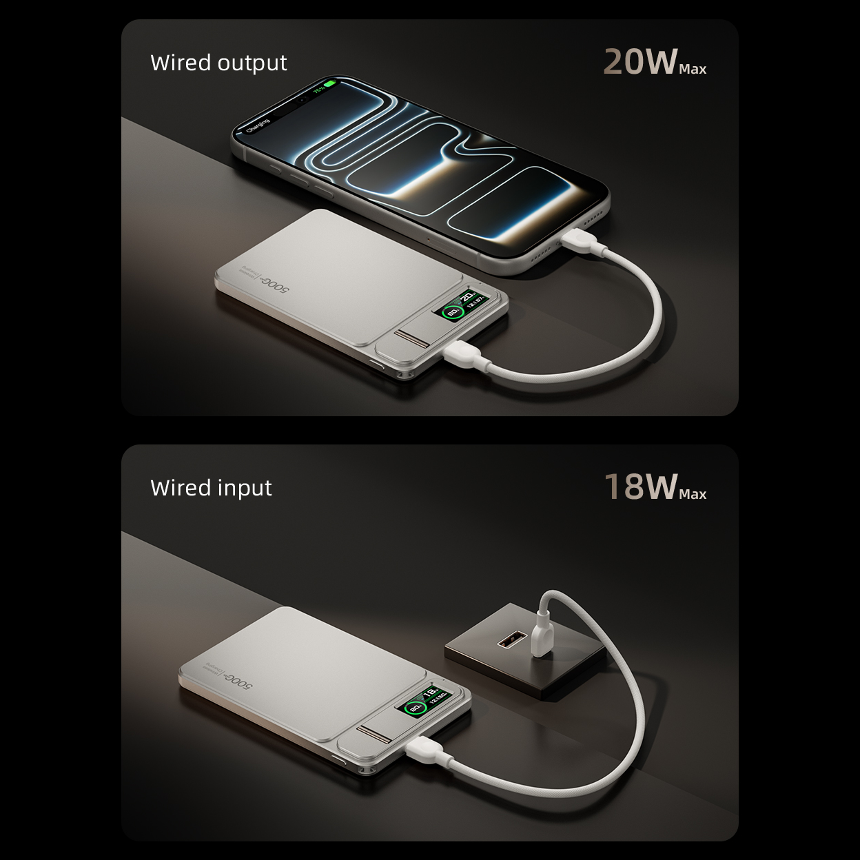 NexTECH® | Ultra-Thin Wireless MagSafe Power Bank with Screen & Stand