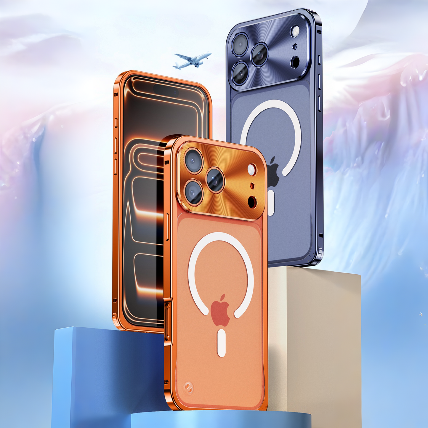 NexTECH® | Metal Frame MagSafe Matte Case with Lens Cover for iPhone