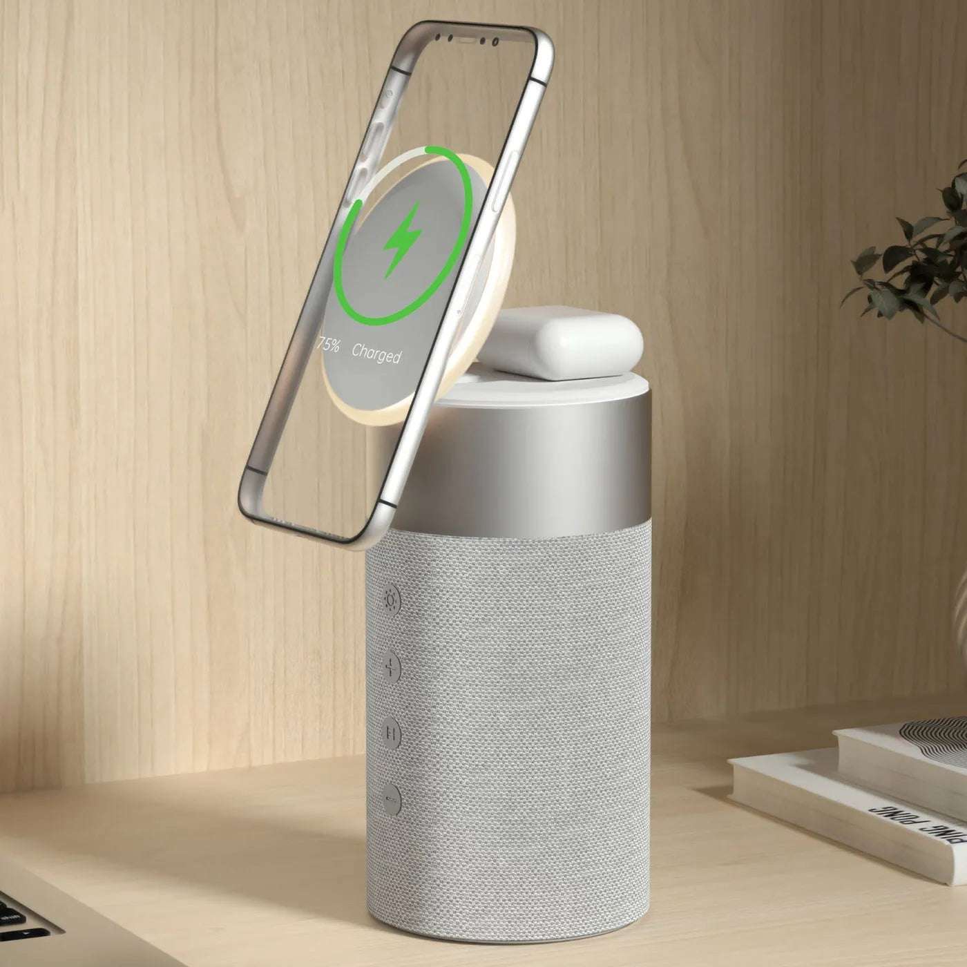 NexTECH® | 3-in-1 MagSafe Wireless Charger with Bluetooth Speaker&Touch Lamp - NexTECH