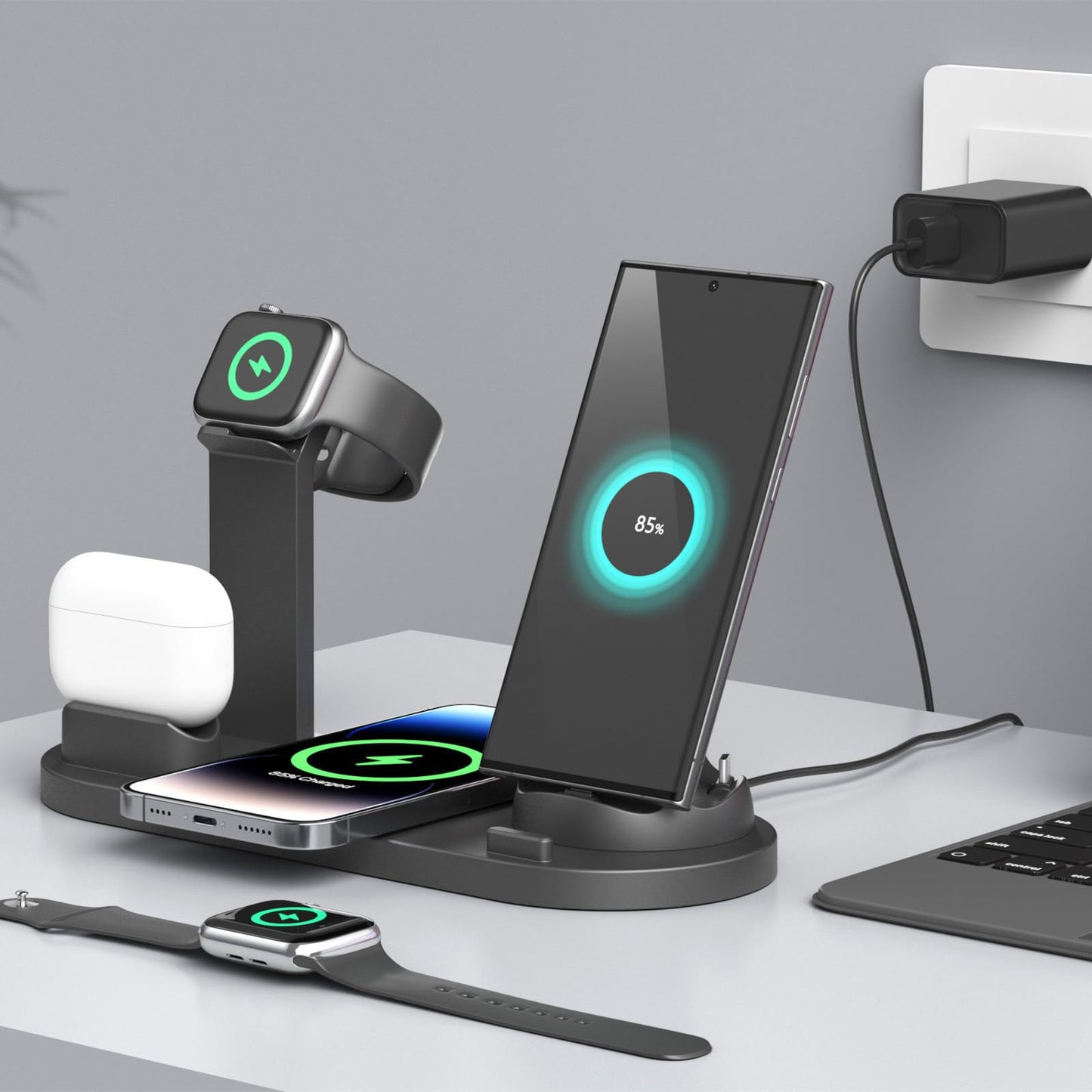 NexTECH® | 4-in-1 MagSafe Wireless Charging Stand for Apple Devices