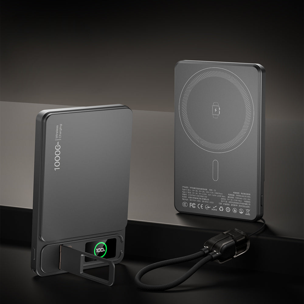 NexTECH® | Ultra-Thin Wireless MagSafe Power Bank with Screen & Stand