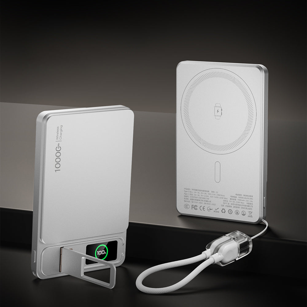 NexTECH® | Ultra-Thin Wireless MagSafe Power Bank with Screen & Stand