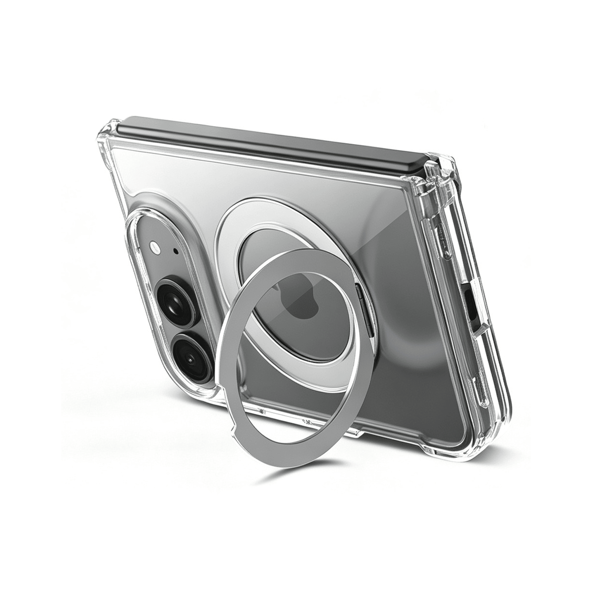 NexTECH® | Clear MagSafe Full-Cover Case with Stand for iPhone Duo