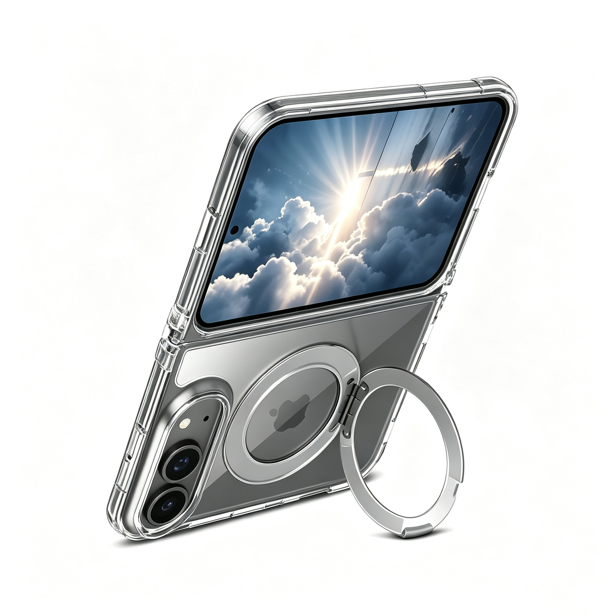 NexTECH® | Clear MagSafe Full-Cover Case with Stand for iPhone Duo