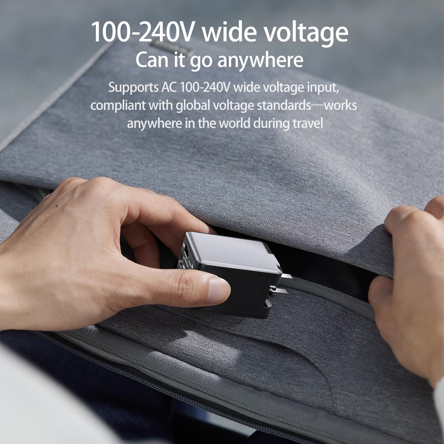 NexTECH® | 4-in-1 Retractable Fast Wall Charger – 84W Dual USB & Type-C Cables