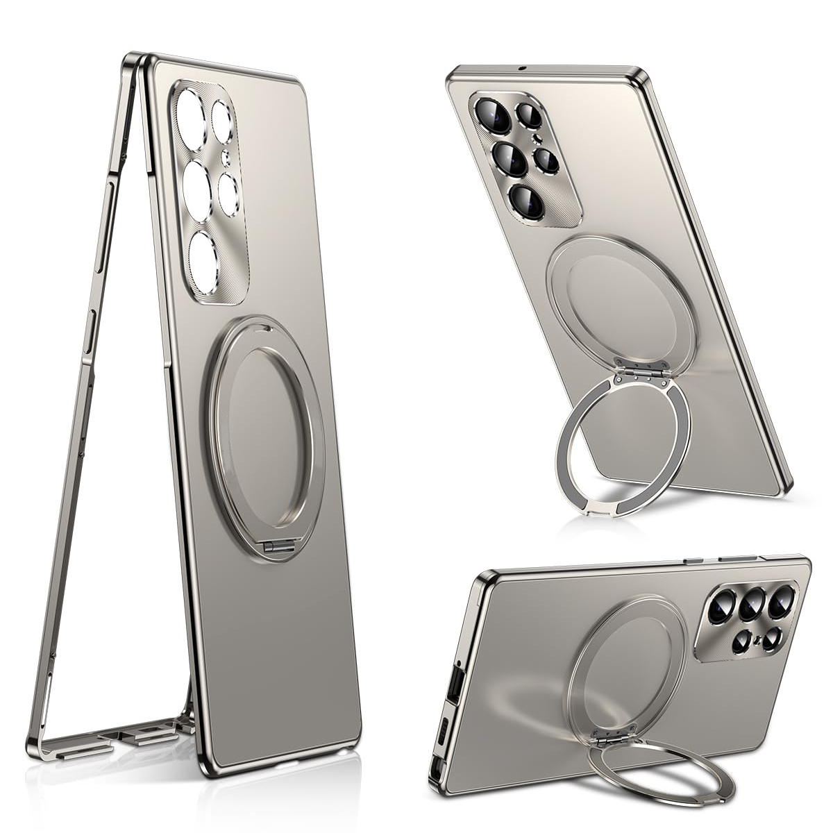 NexTECH® | Metal Magnetic Case with Built-in Magnetic Stand for Samsung Galaxy S25 Ultra