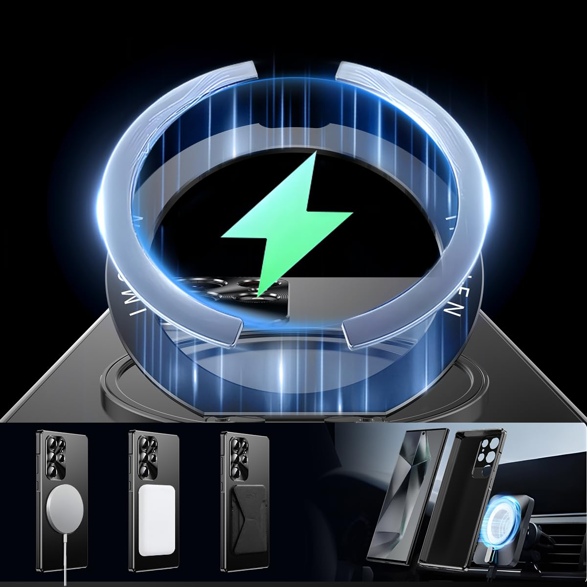 NexTECH® | Metal Magnetic Case with Built-in Magnetic Stand for Samsung Galaxy S25 Ultra