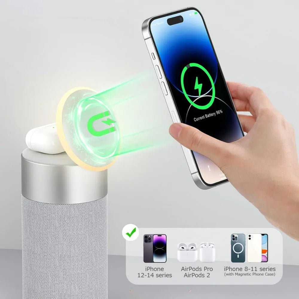 NexTECH® | 3-in-1 MagSafe Wireless Charger with Bluetooth Speaker&Touch Lamp - NexTECH