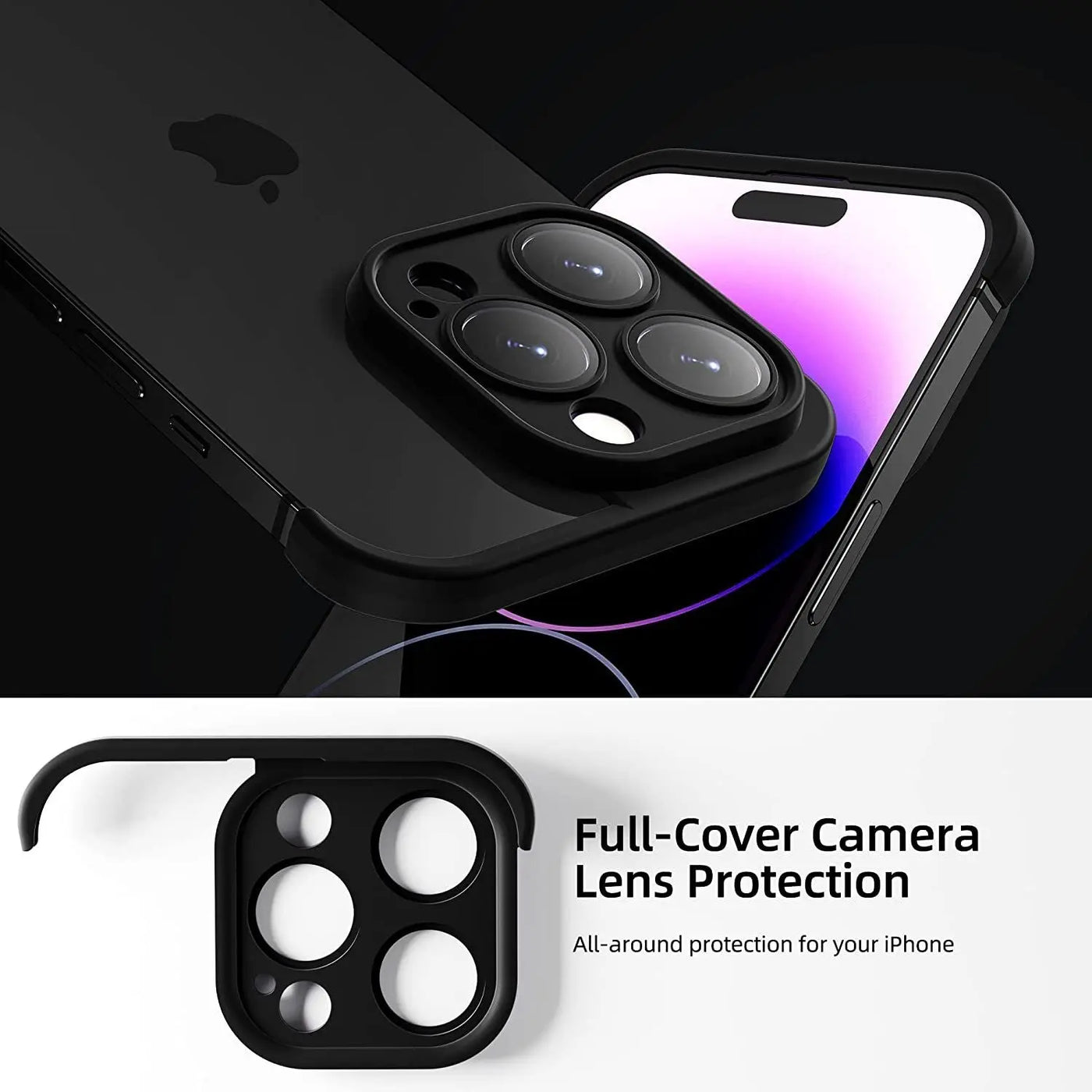 NexTECH® | Bezel-less Shockproof Case with Corner Pads & Lens Protection for iPhone