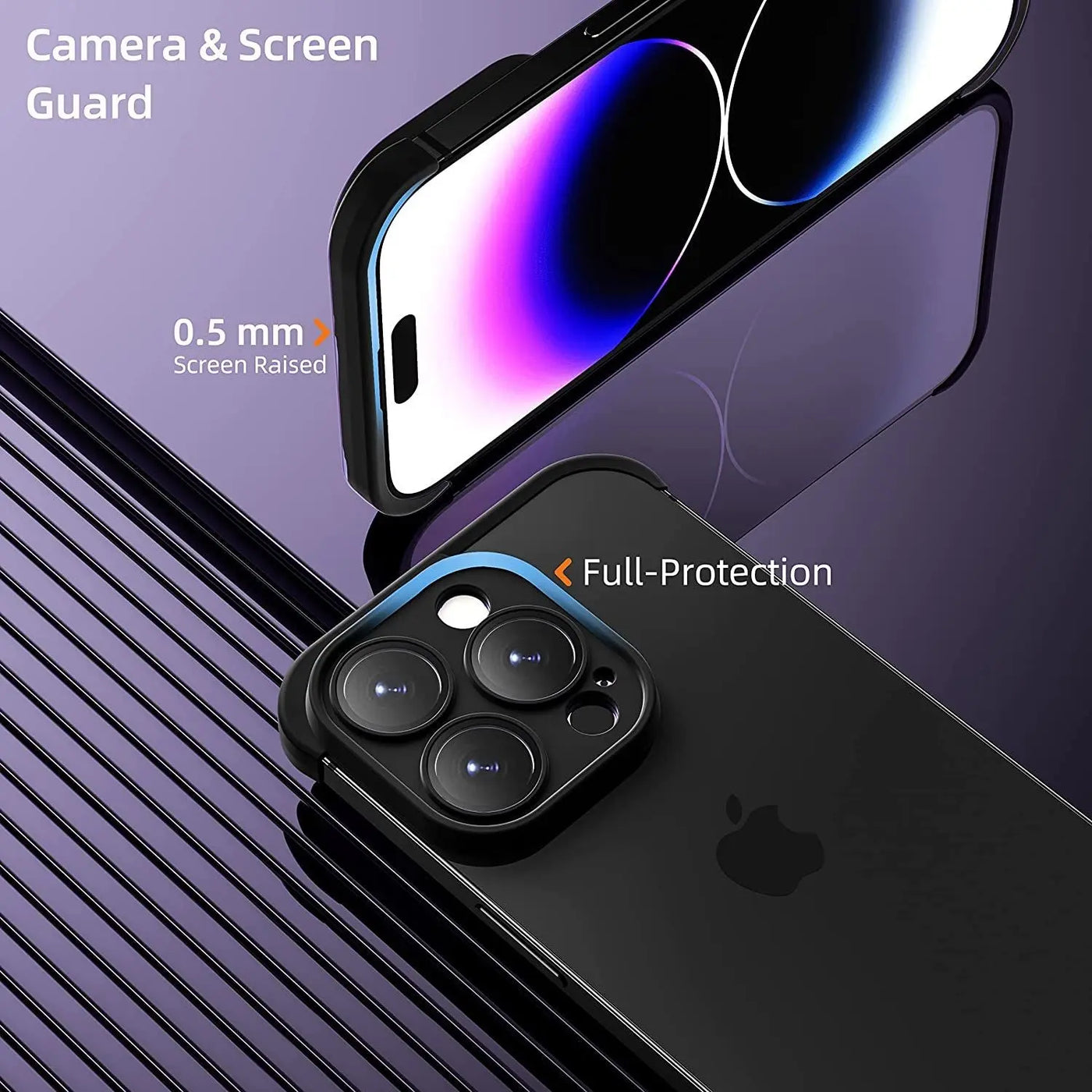 NexTECH® | Bezel-less Shockproof Case with Corner Pads & Lens Protection for iPhone