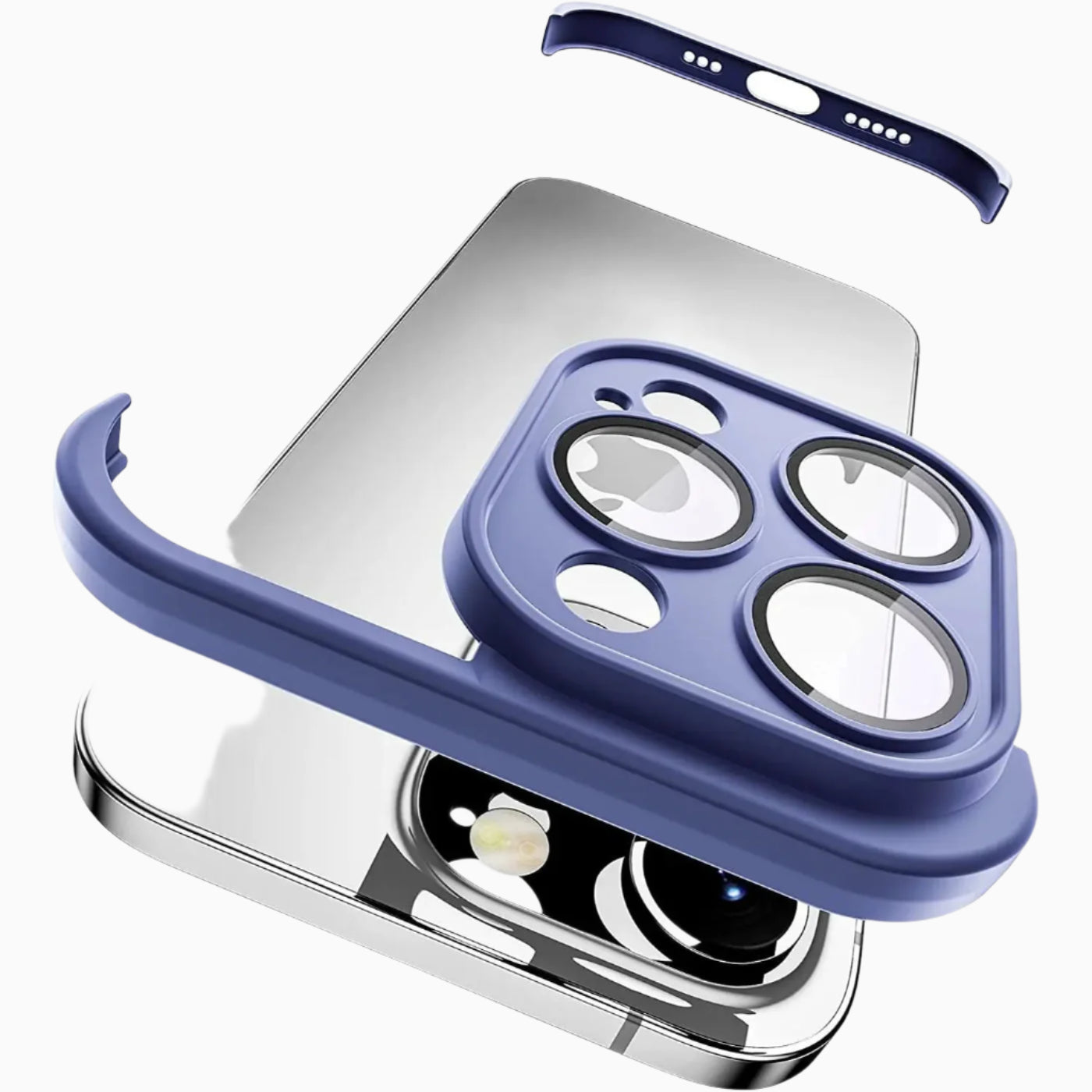 NexTECH® | Bezel-less Shockproof Case with Corner Pads & Lens Protection for iPhone