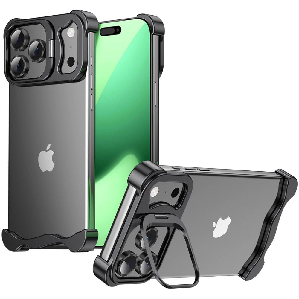NexTECH® | Bezel-less Metal Case with Kickstand & Shockproof Design for iPhone