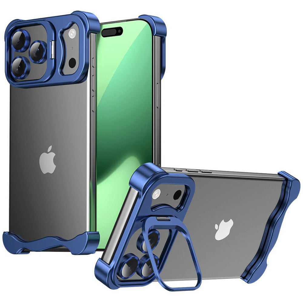 NexTECH® | Bezel-less Metal Case with Kickstand & Shockproof Design for iPhone