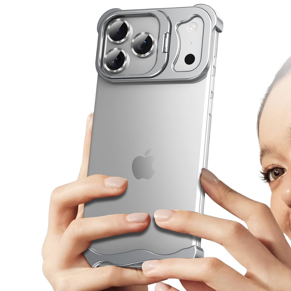 NexTECH® | Bezel-less Metal Case with Kickstand & Shockproof Design for iPhone