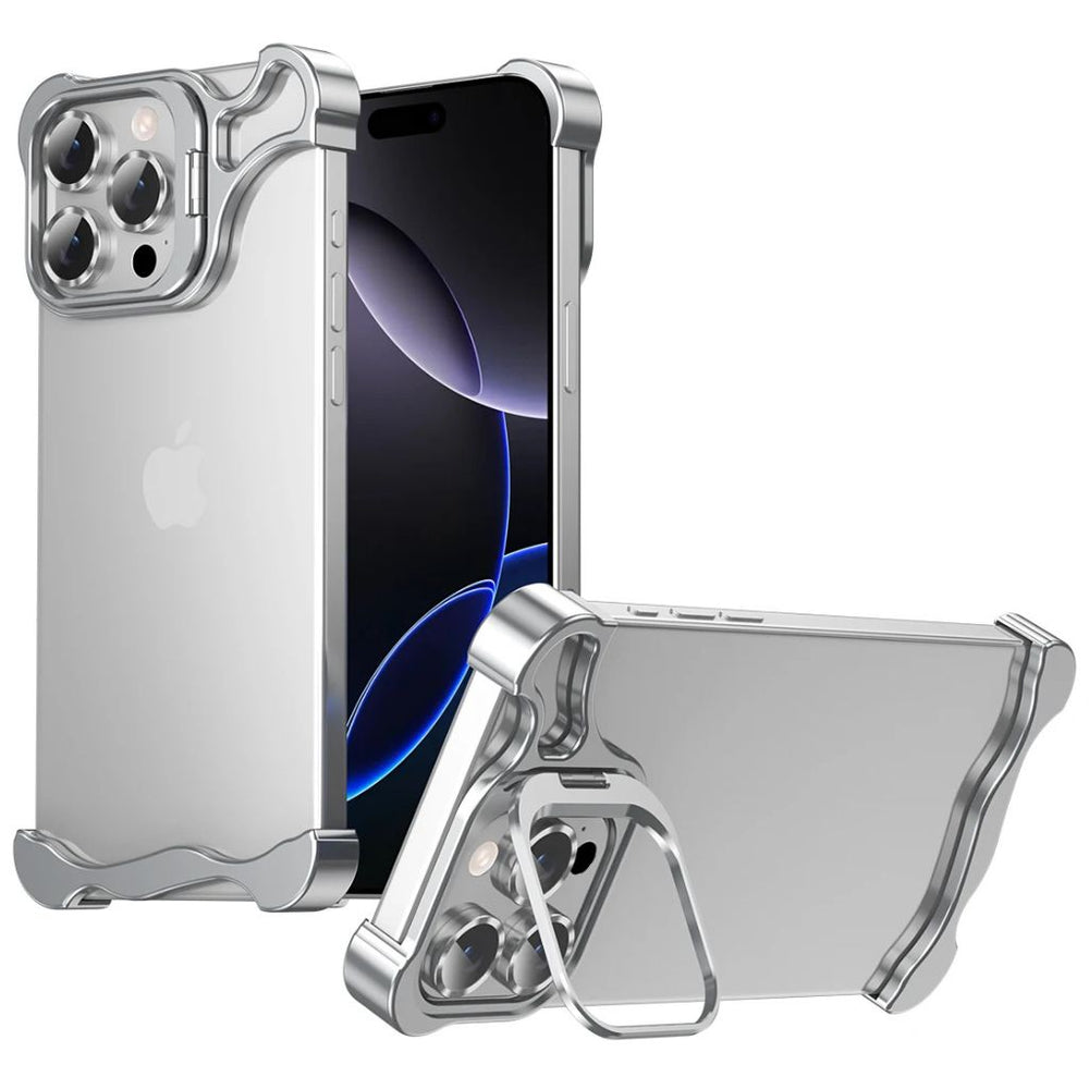 NexTECH® | Bezel-less Metal Case with Kickstand & Shockproof Design for iPhone
