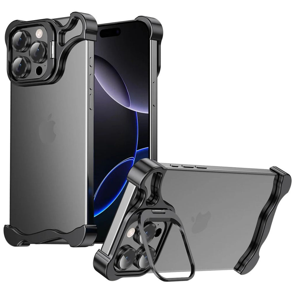 NexTECH® | Bezel-less Metal Case with Kickstand & Shockproof Design for iPhone