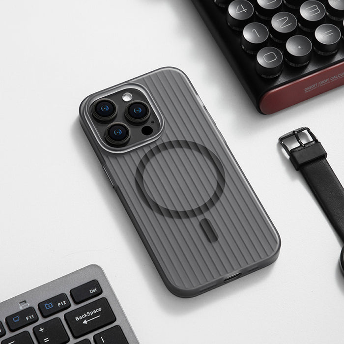 NexTECH® | Minimalist Striped MagSafe Matte Case for iPhone