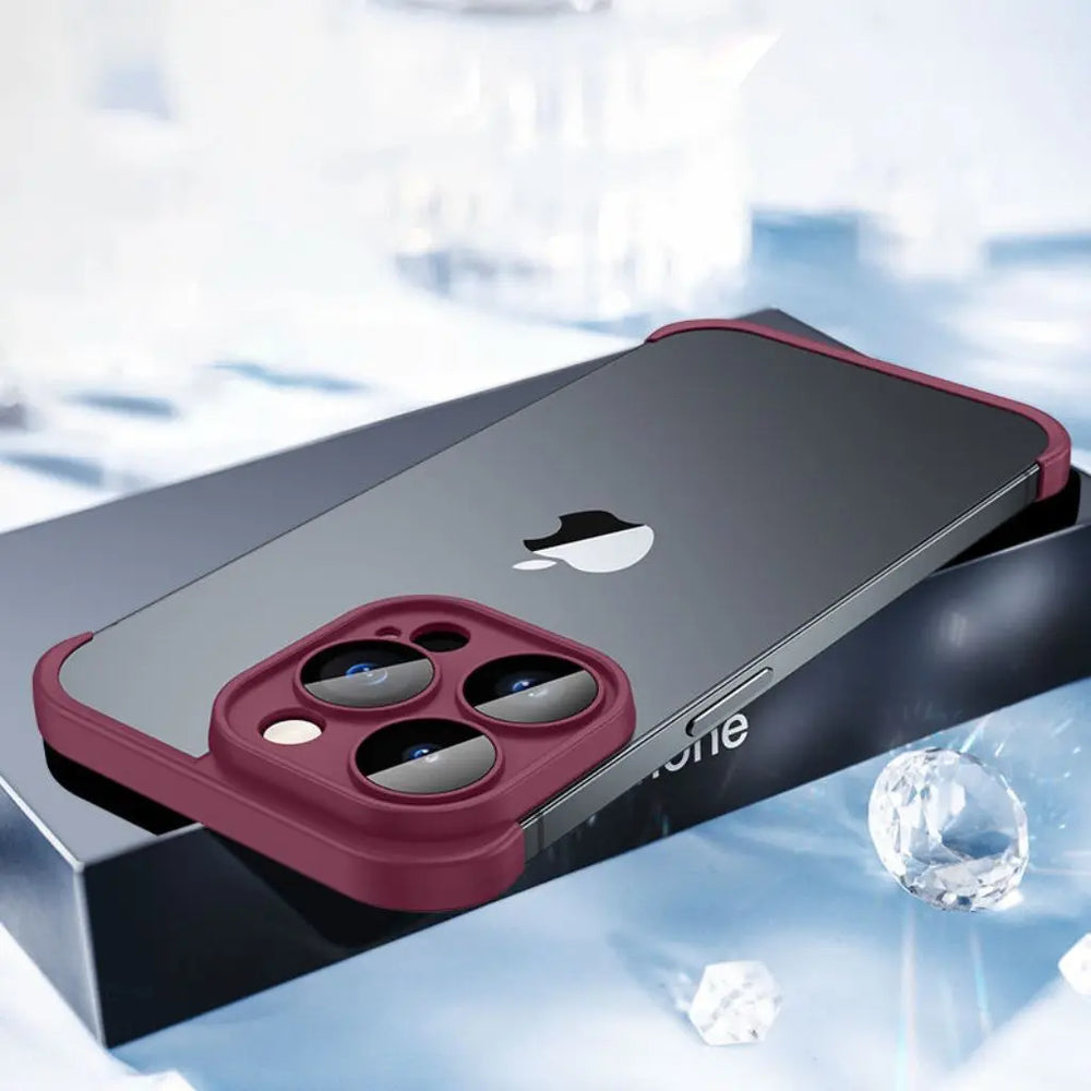 NexTECH® | Bezel-less Shockproof Case with Corner Pads & Lens Protection for iPhone