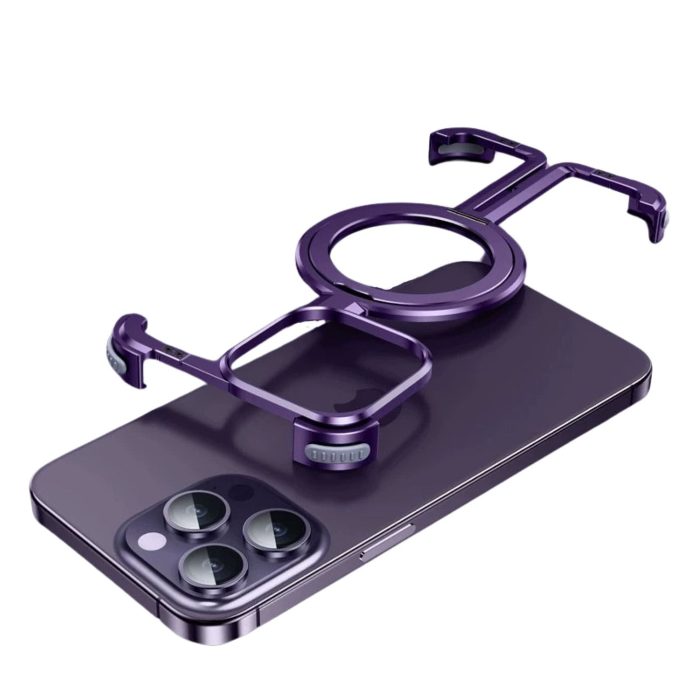 NexTECH® | Bezel-Less Metal Case with Kickstand & Magnetic Back for iPhone