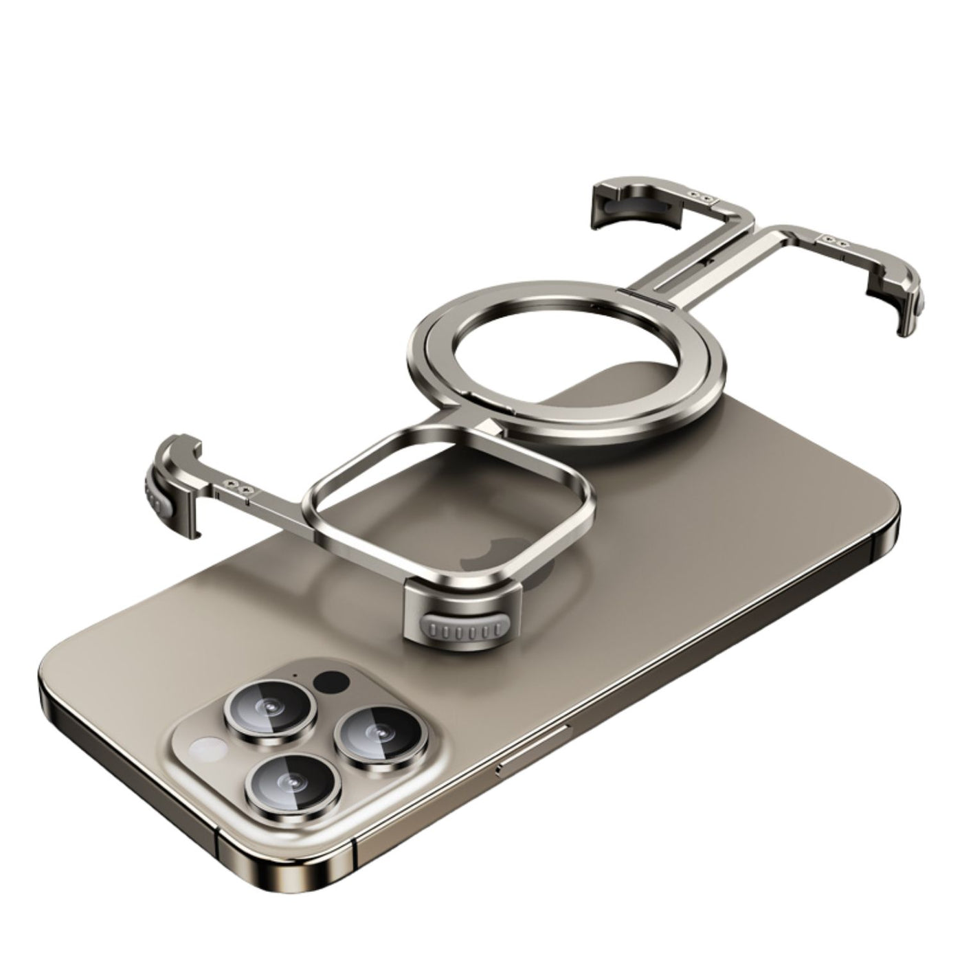 NexTECH® | Bezel-Less Metal Case with Kickstand & Magnetic Back for iPhone