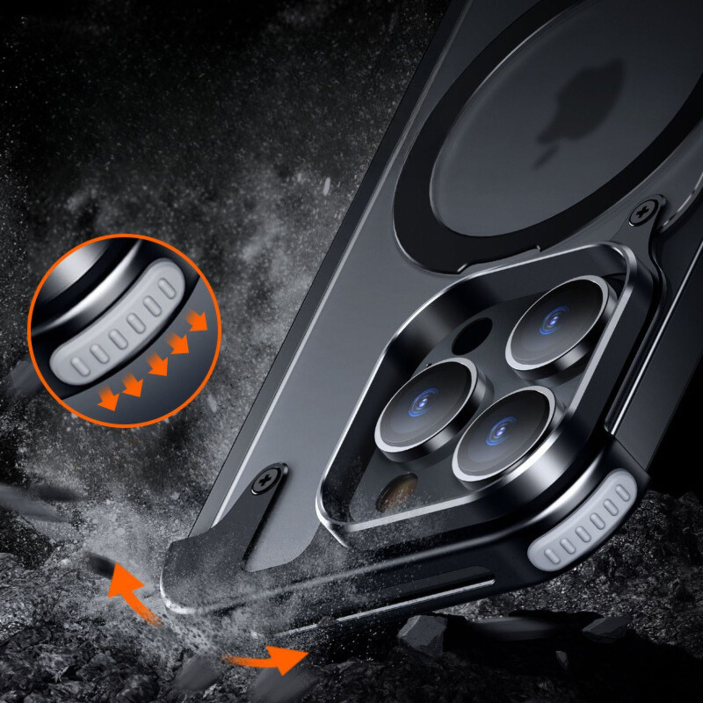 NexTECH® | Magnetic Shockproof Case with Full-Metal 360° Rotation Bracket for iPhone - NexTECH