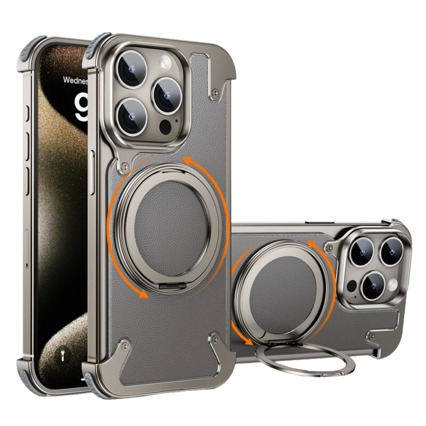 NexTECH® | Magnetic Shockproof Case with Full-Metal 360° Rotation Bracket for iPhone