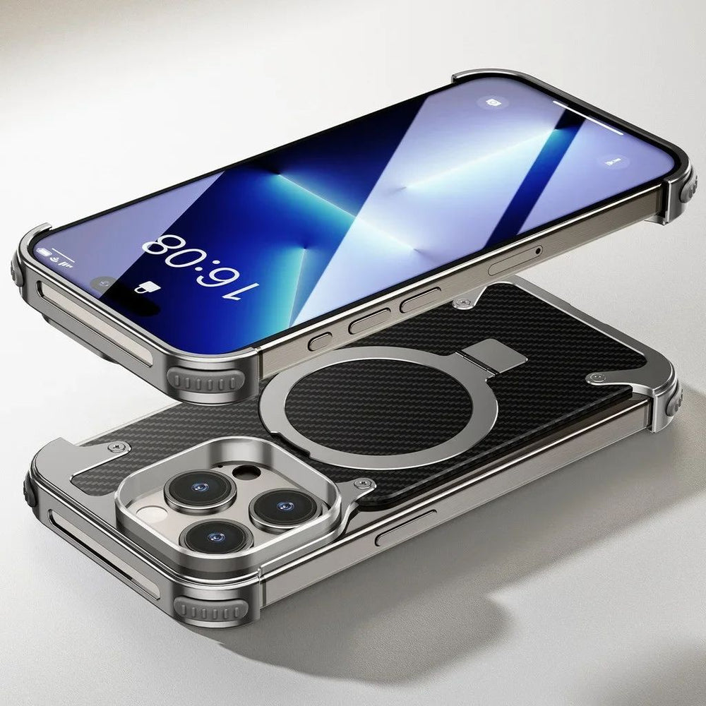 NexTECH® | Magnetic Shockproof Case with Full-Metal 360° Rotation Bracket for iPhone