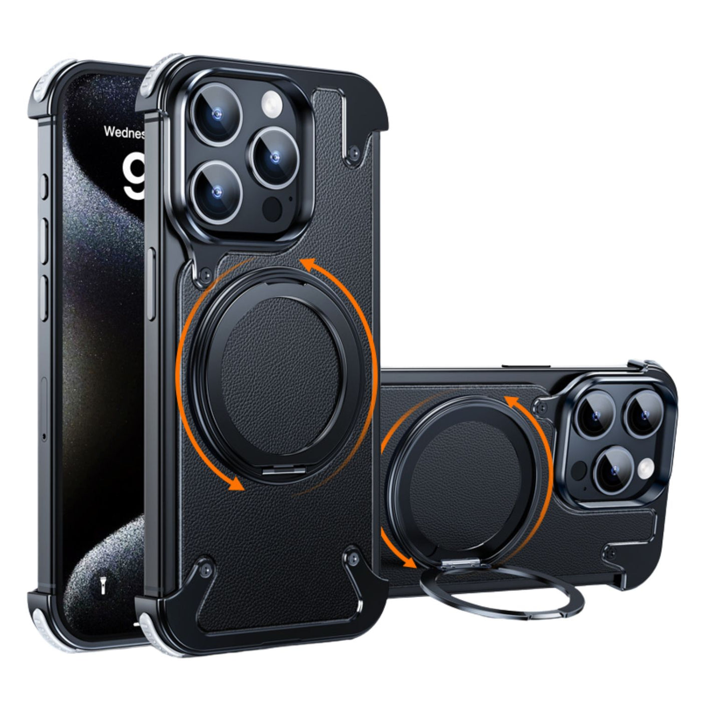 NexTECH® | Magnetic Shockproof Case with Full-Metal 360° Rotation Bracket for iPhone