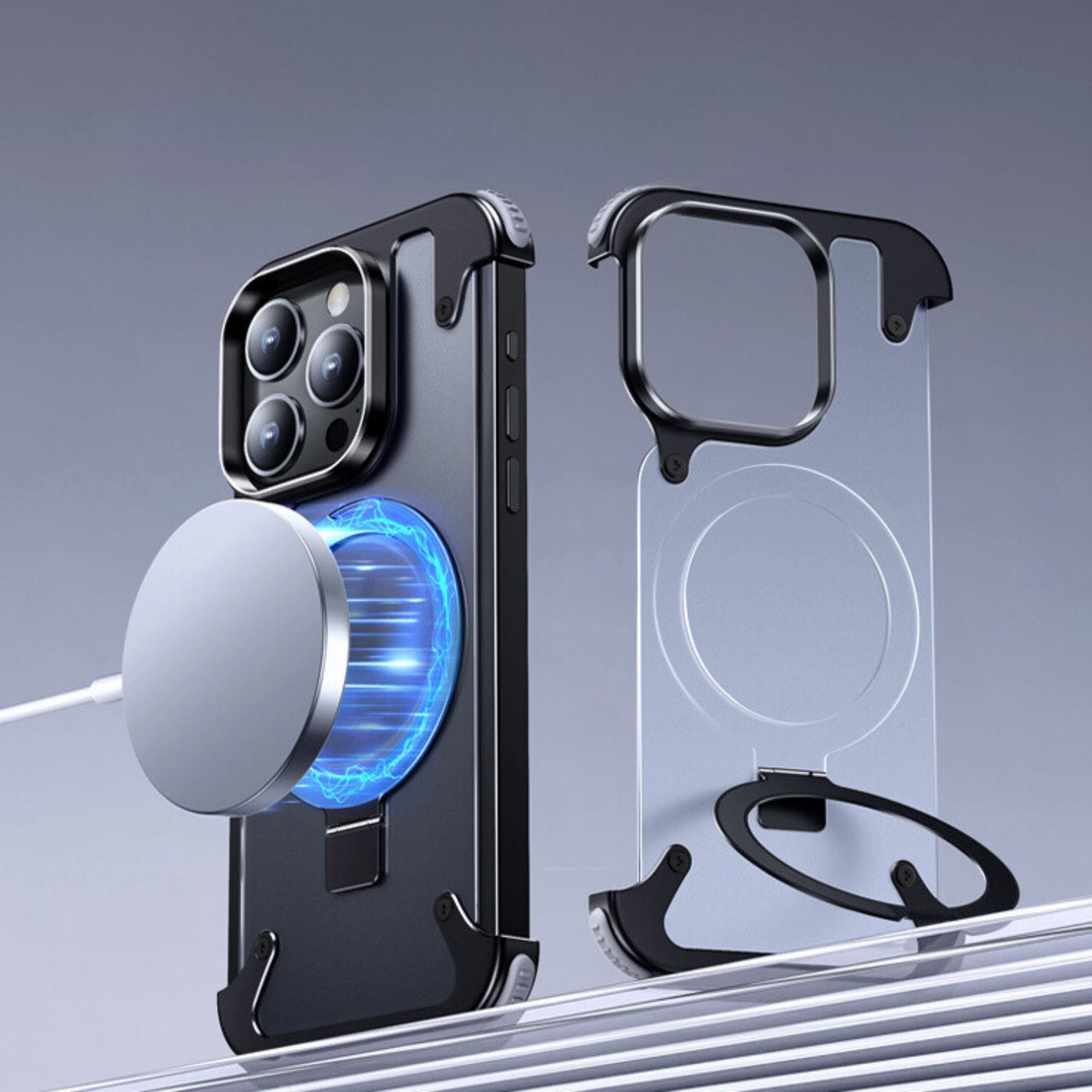 NexTECH® | Magnetic Shockproof Case with Full-Metal 360° Rotation Bracket for iPhone