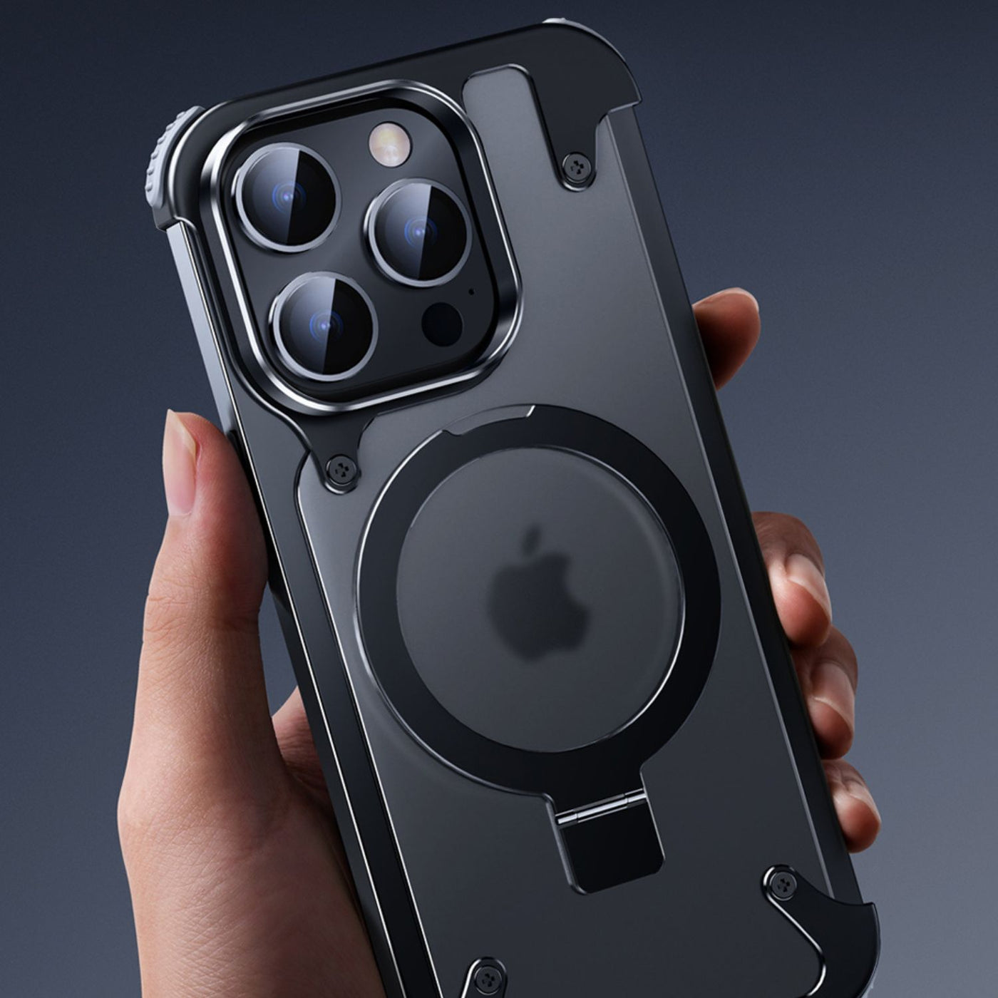 NexTECH® | Magnetic Shockproof Case with Full-Metal 360° Rotation Bracket for iPhone