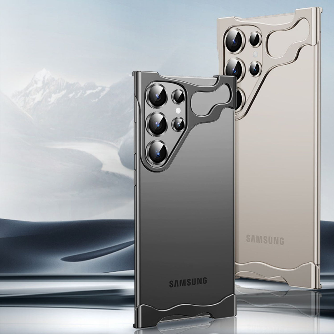 NexTECH® | Bezel-less Anti-Drop Case with Metal Corner Pads for Samsung Galaxy