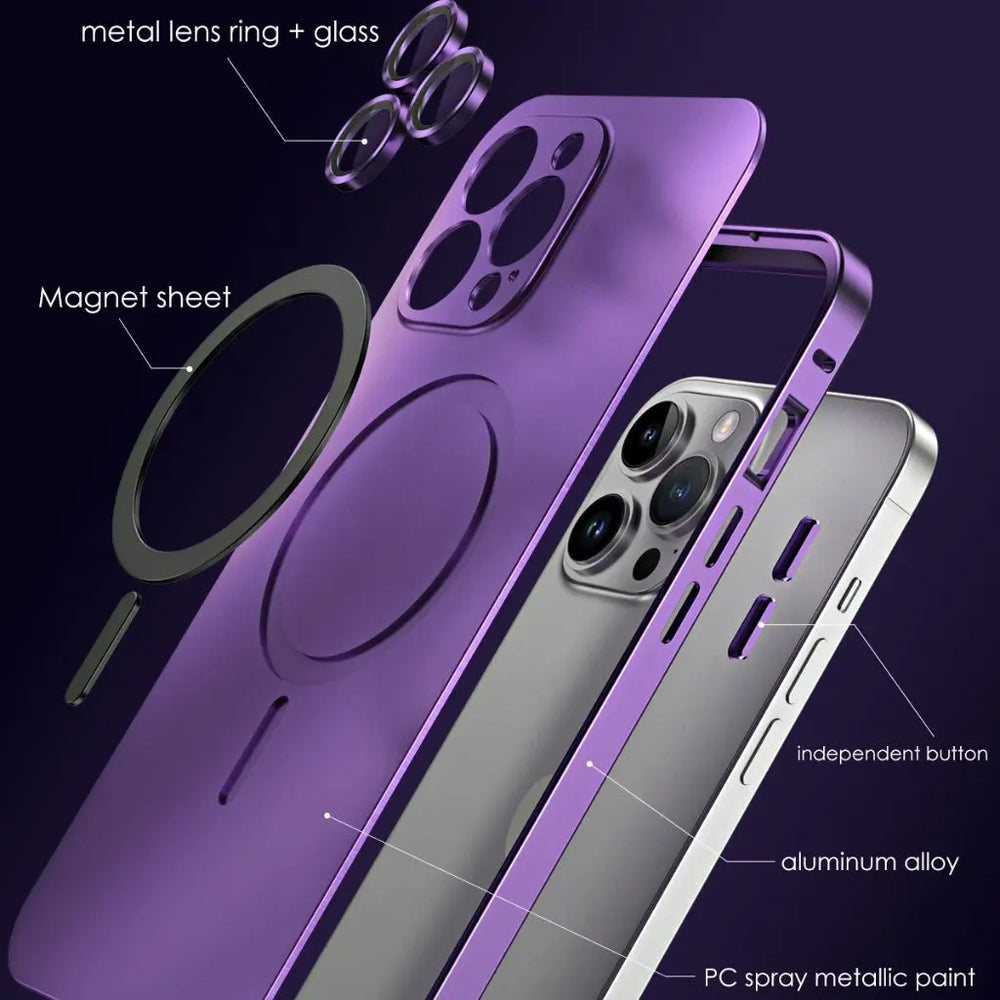 NexTECH® | Magnetic Metal Frame Shockproof Full-Cover Case for iPhone