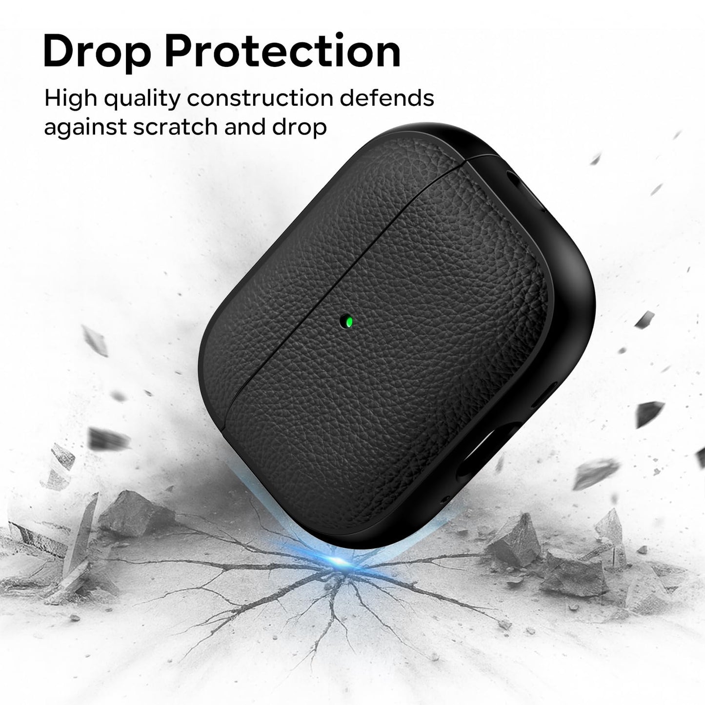 NexTECH® | Premium Leather-Textured AirPods Case with Spring Ring