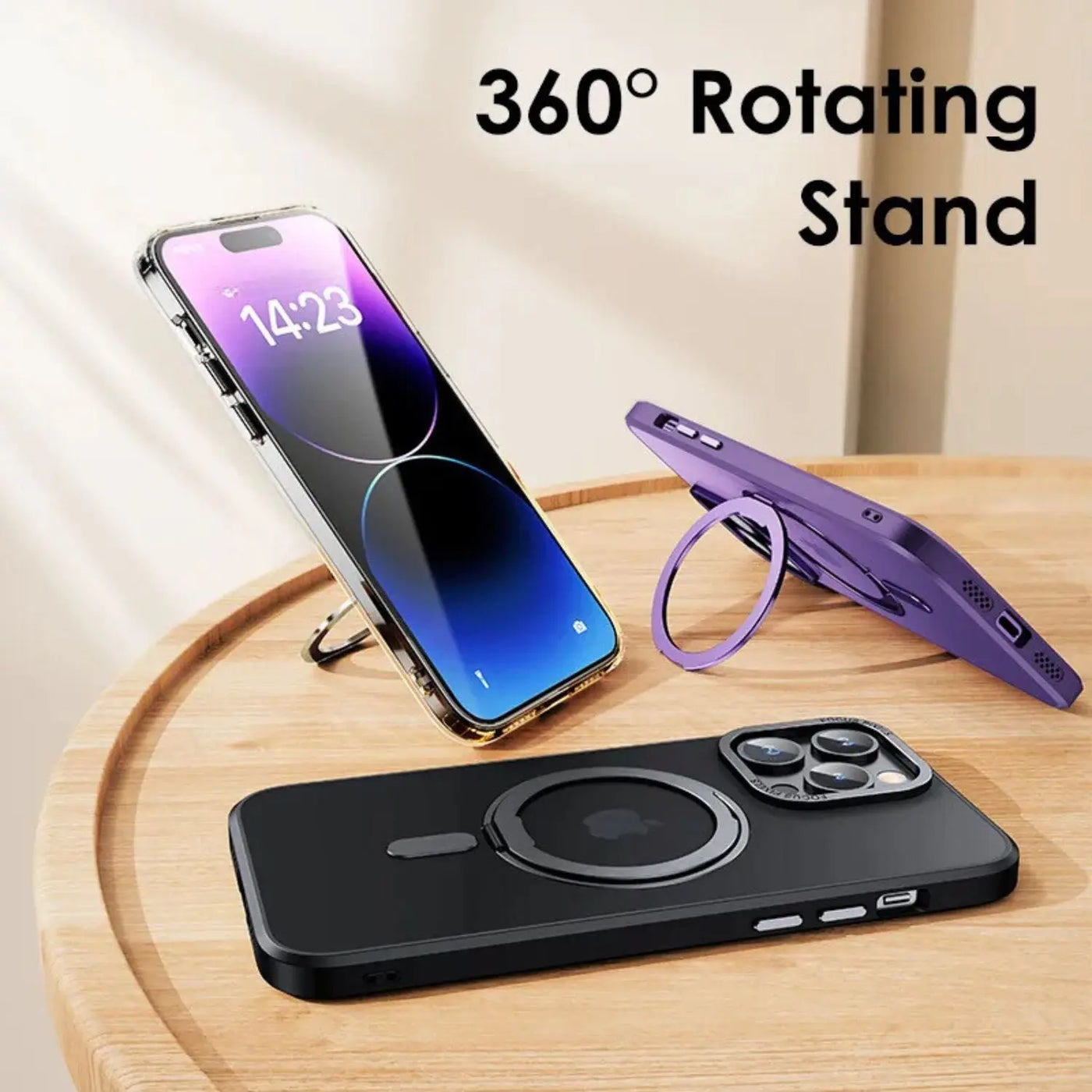 NexTECH® | Magnetic Protective Case with Rotating Stand for iPhone 17 Series