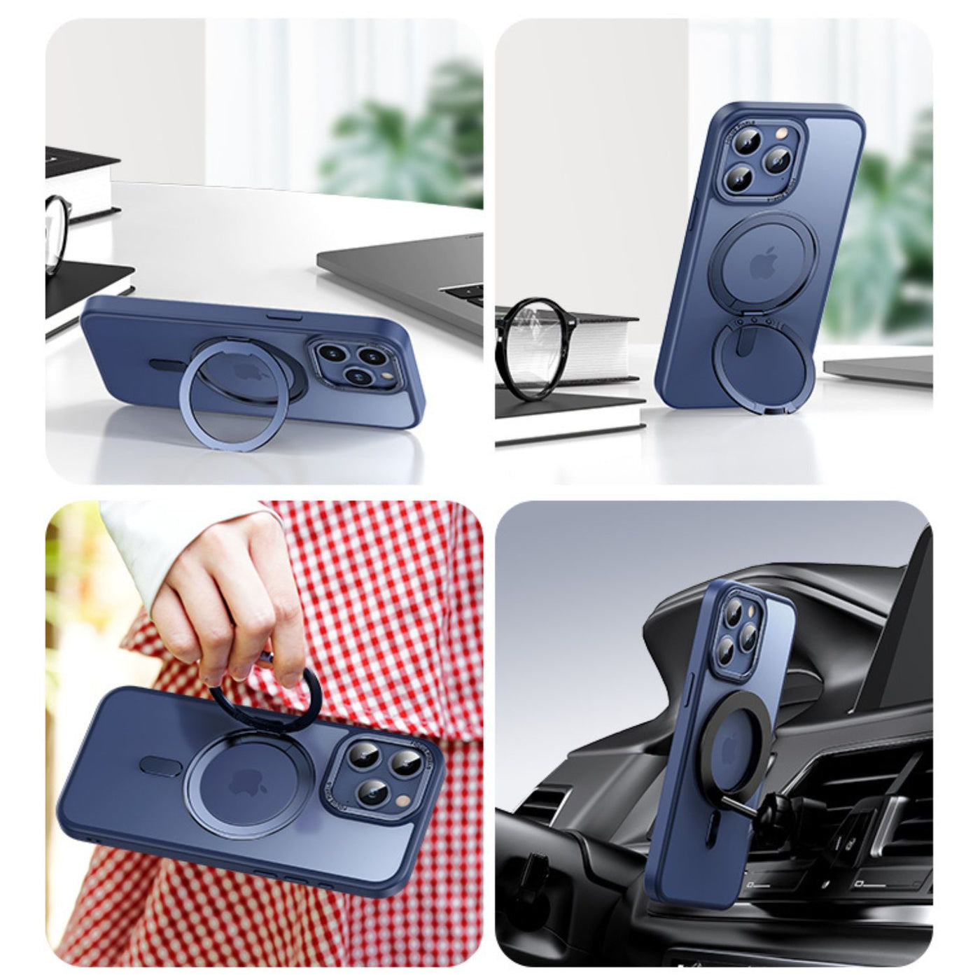 NexTECH® | Magnetic Protective Case with Rotating Stand for iPhone 17 Series