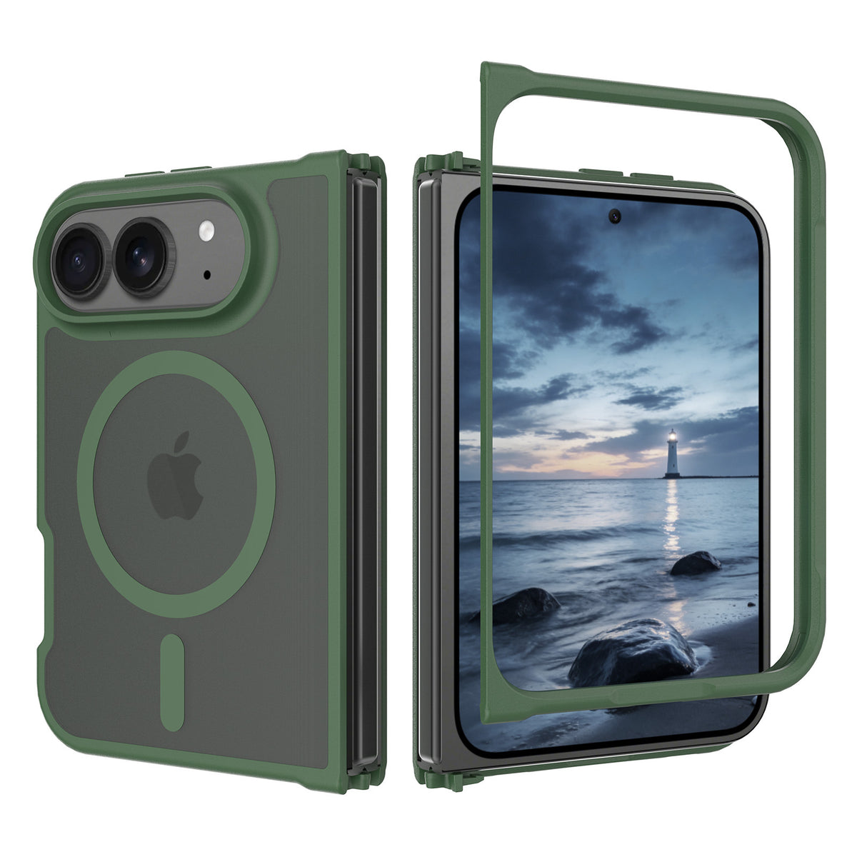 NexTECH® | Soft-Touch MagSafe Two-Piece Shockproof Case for iPhone Duo