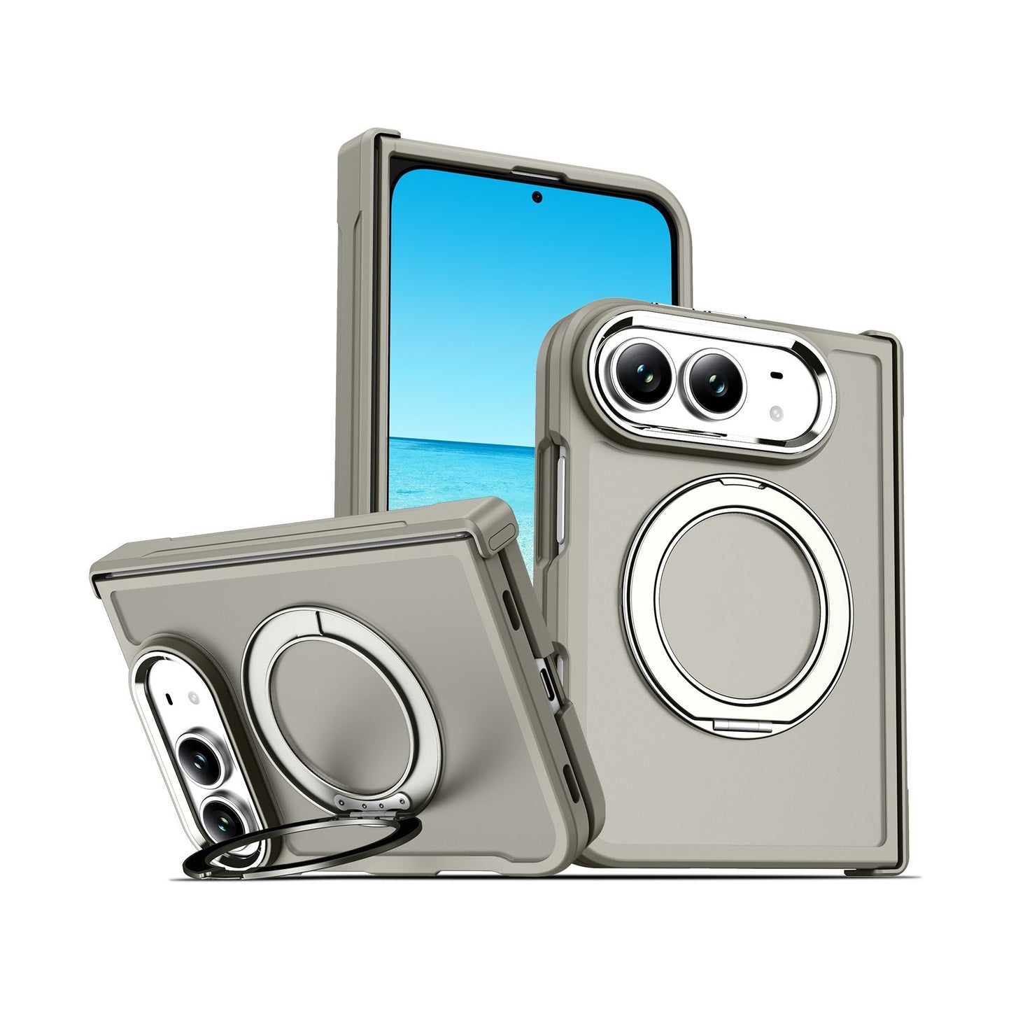 NexTECH® | Full-Cover Drop-Resistant MagSafe Case with 360° Rotating Stand for iPhone Duo