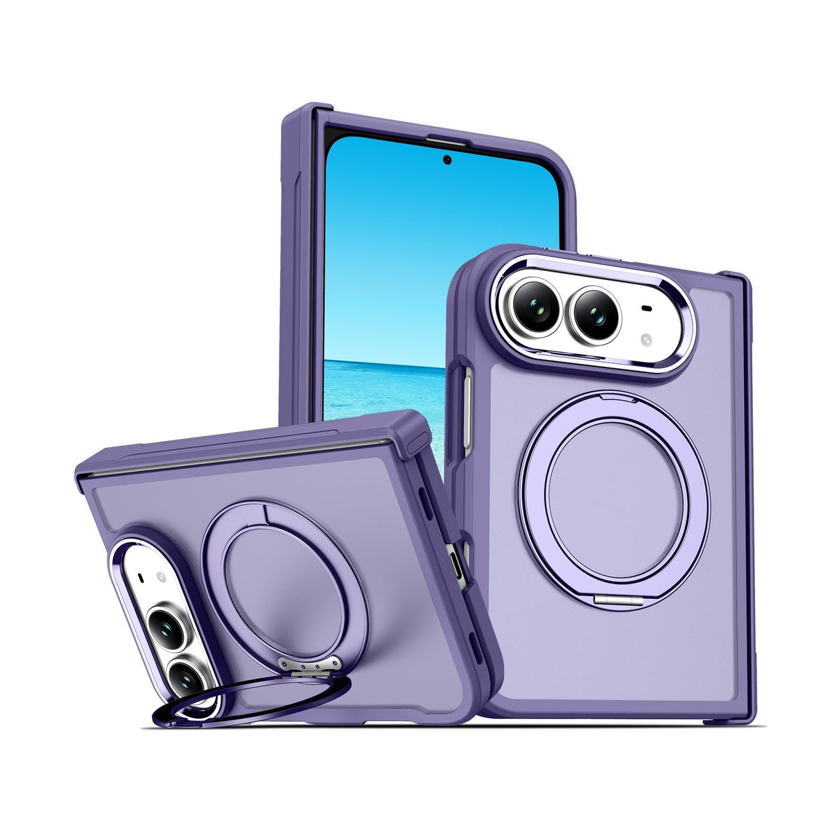 NexTECH® | Full-Cover Drop-Resistant MagSafe Case with 360° Rotating Stand for iPhone Duo