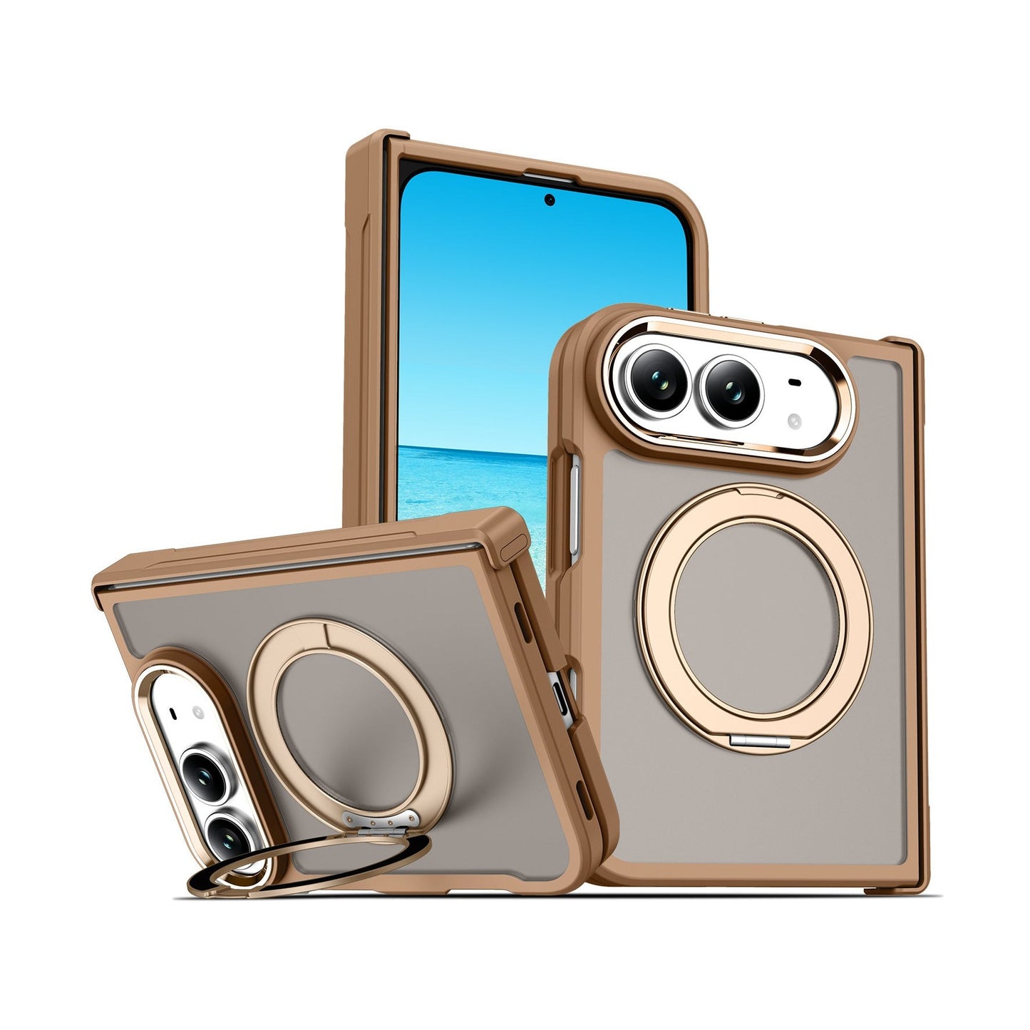 NexTECH® | Full-Cover Drop-Resistant MagSafe Case with 360° Rotating Stand for iPhone Duo