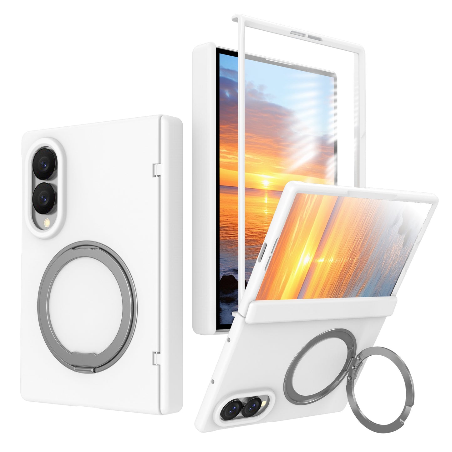 NexTECH® | Full-Cover Magnetic Case with 360° Rotating Ring for Galaxy Z Fold Series