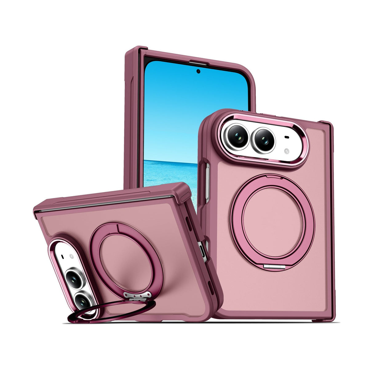NexTECH® | Full-Cover Drop-Resistant MagSafe Case with 360° Rotating Stand for iPhone Duo