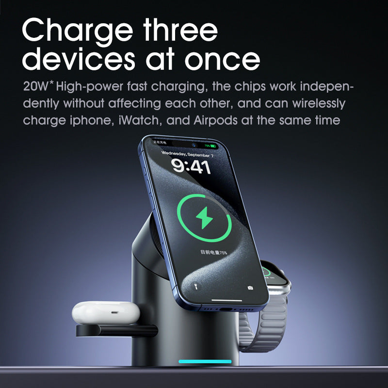 NexTECH® | 3-in-1 Magnetic Wireless Charger Phone Fast Charge station - NexTECH