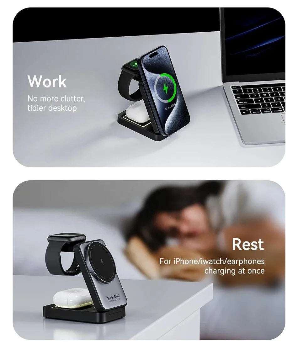 NexTECH® | 3-in-1 Foldable Wireless Charger for MagSafe - NexTECH